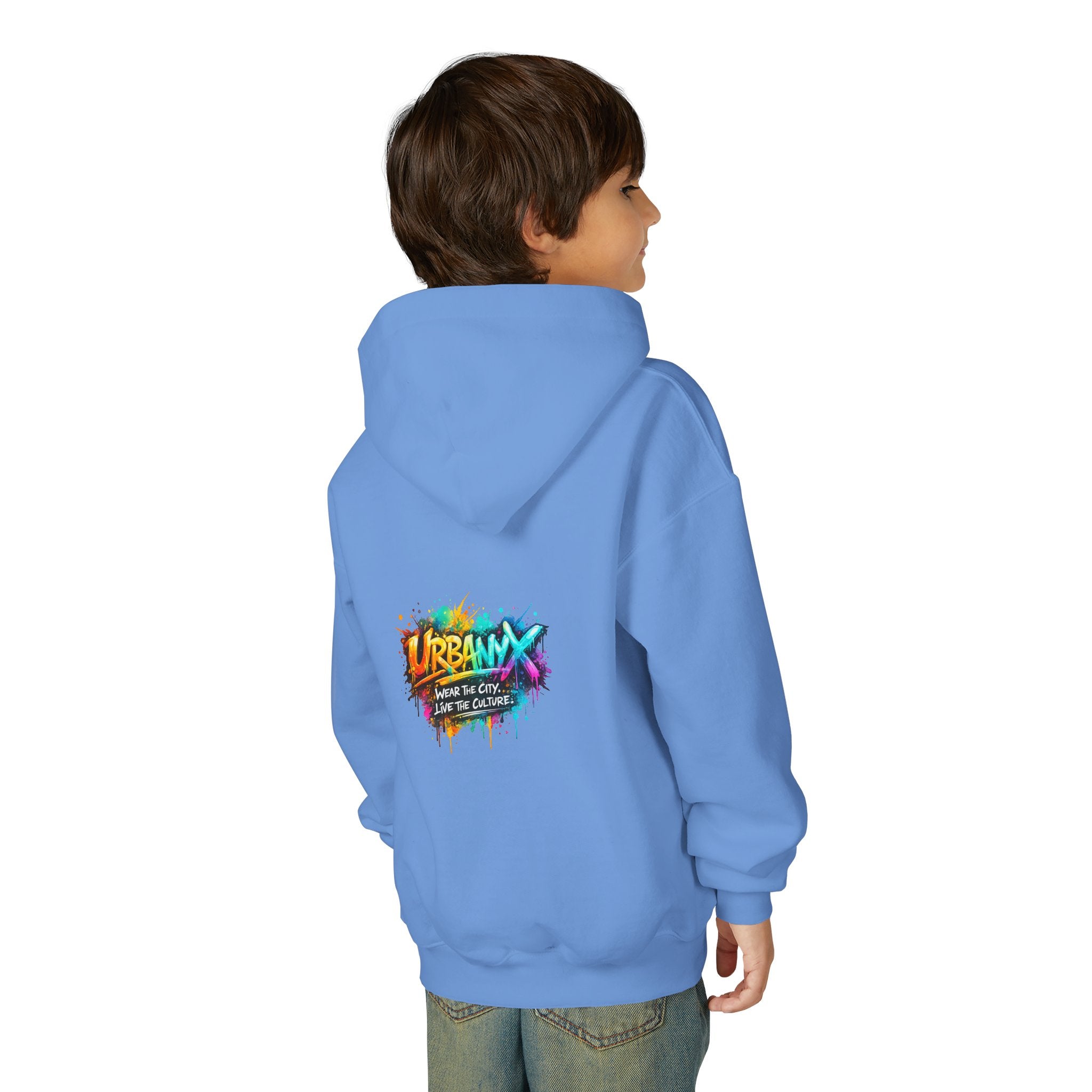 Urbanyx Youth Hoodie — UrbanX Graffiti Logo Sweatshirt (Color Splash)