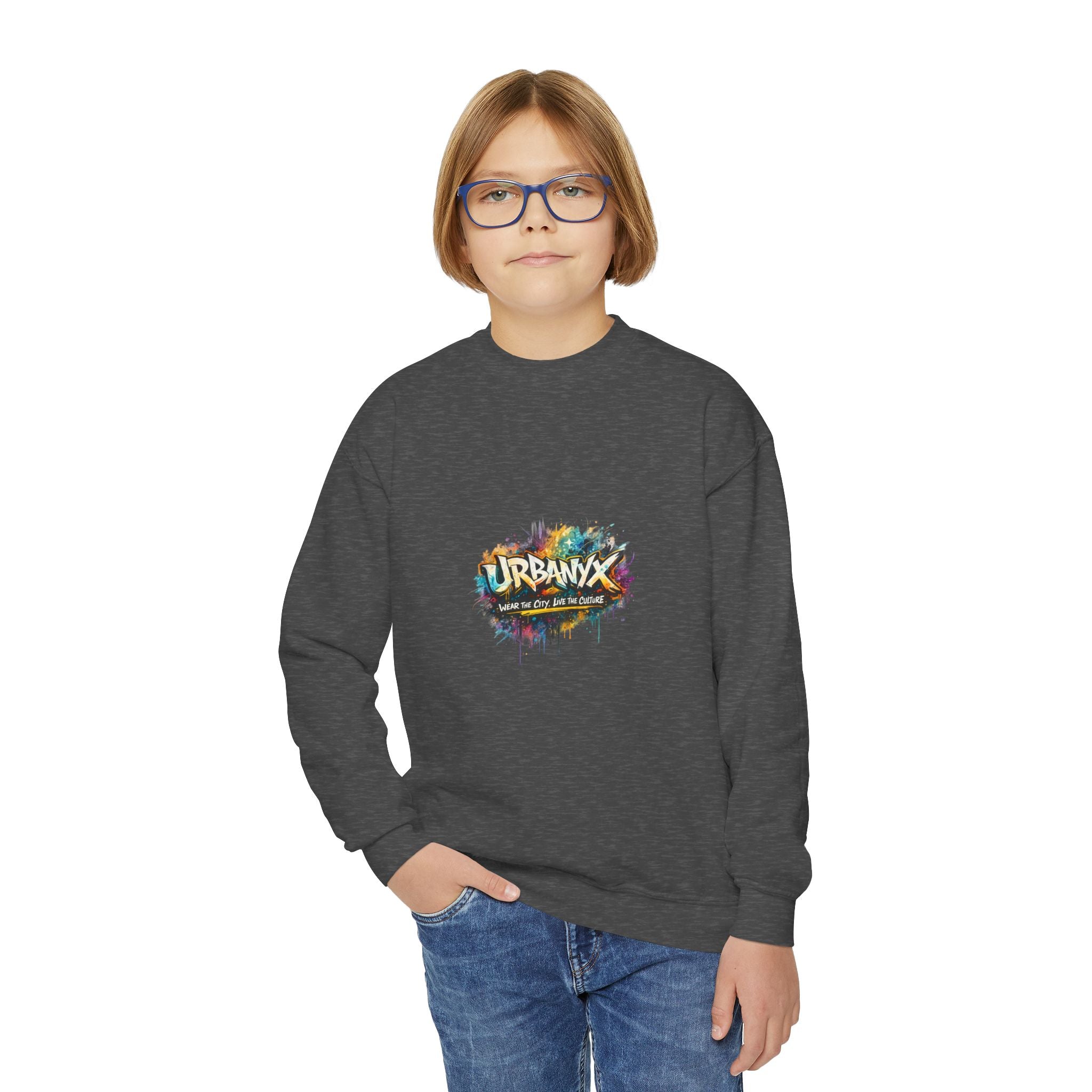 Urbanyx Youth Sweatshirt — 'Urbana' Colorful Graffiti Crewneck