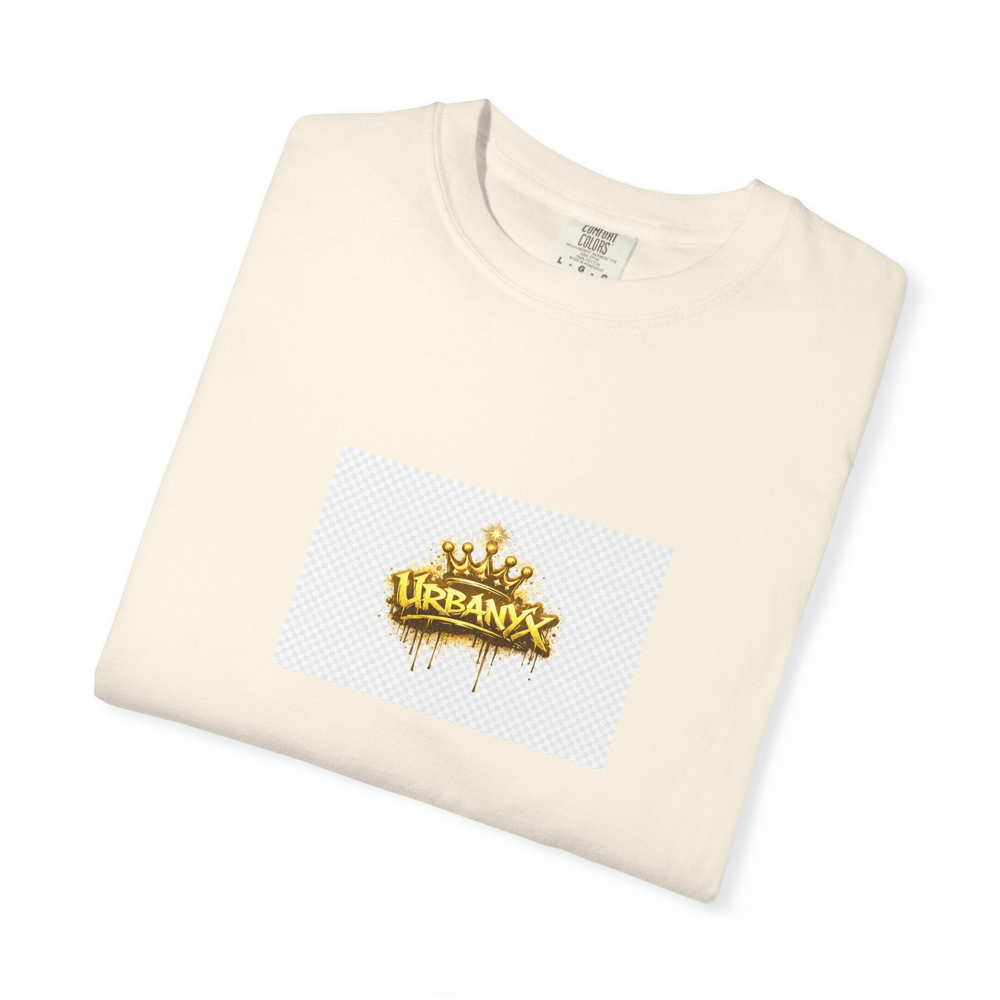 Crowned Urbanaxy Logo T-Shirt — Gold Drip Streetwear Tee