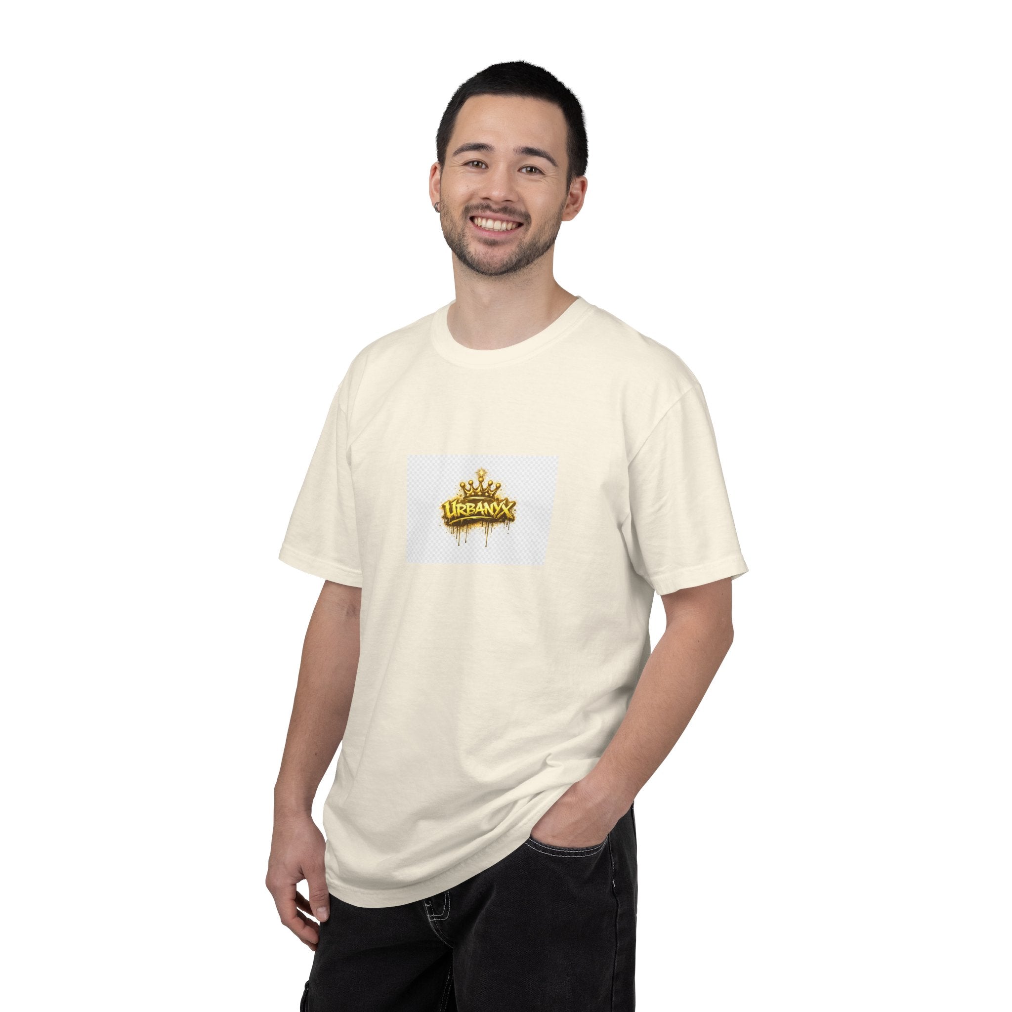 Crowned Urbanaxy Logo T-Shirt — Gold Drip Streetwear Tee