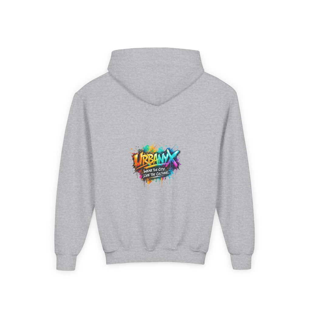 Urbanyx Youth Hoodie — UrbanX Graffiti Logo Sweatshirt (Color Splash)