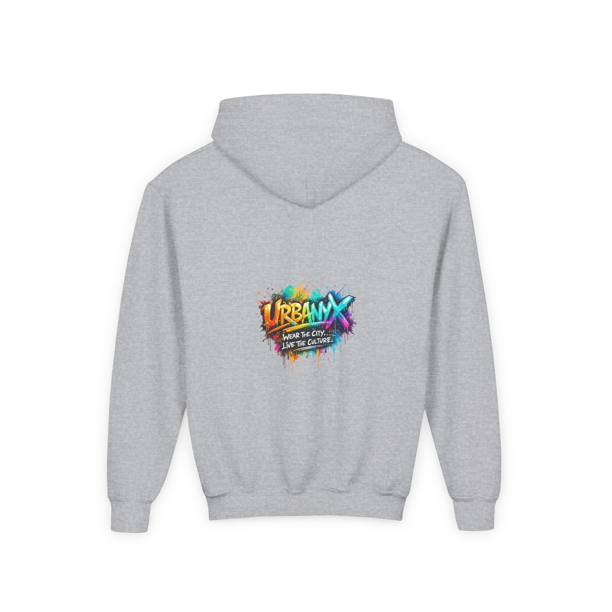 Urbanyx Youth Hoodie — UrbanX Graffiti Logo Sweatshirt (Color Splash)