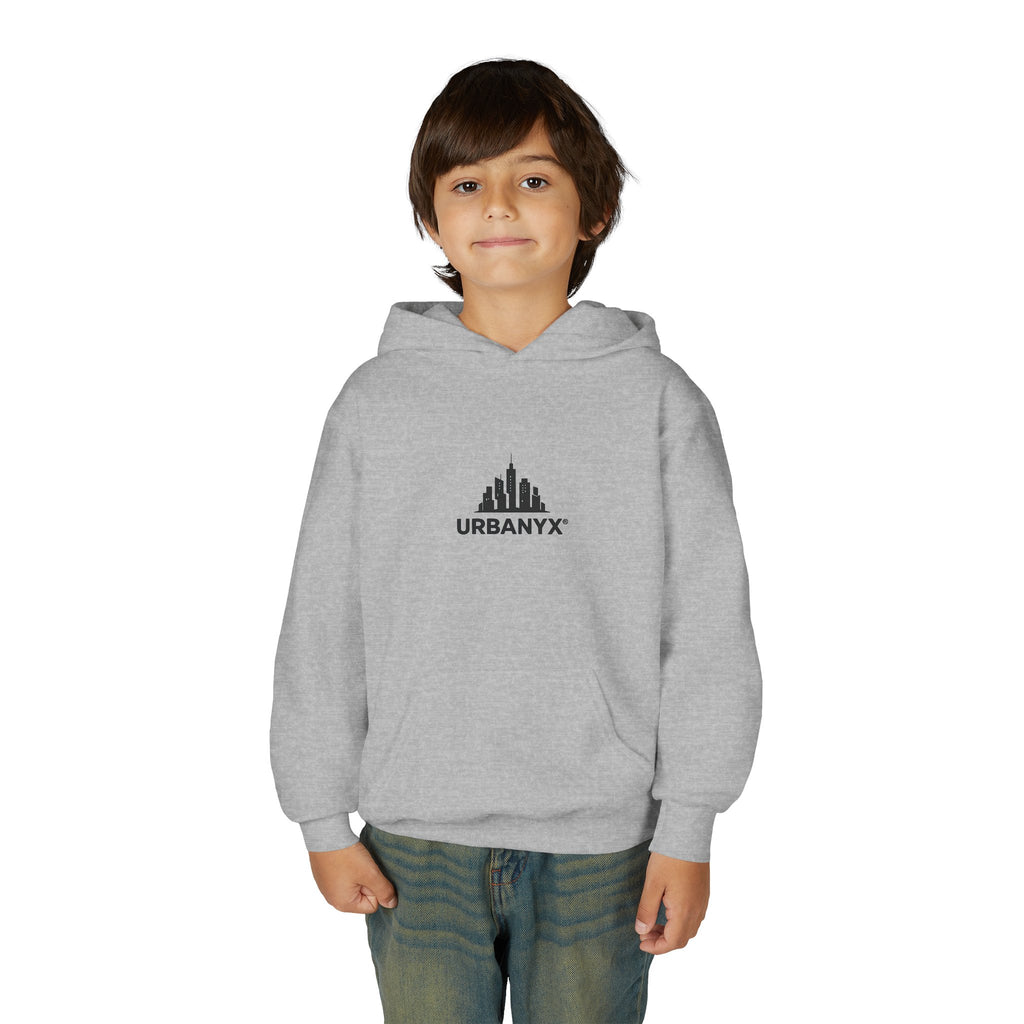 Urbanyx Kids Hoodie — UrbanX Logo Front & Colorful Graffiti Back Youth Sweatshirt