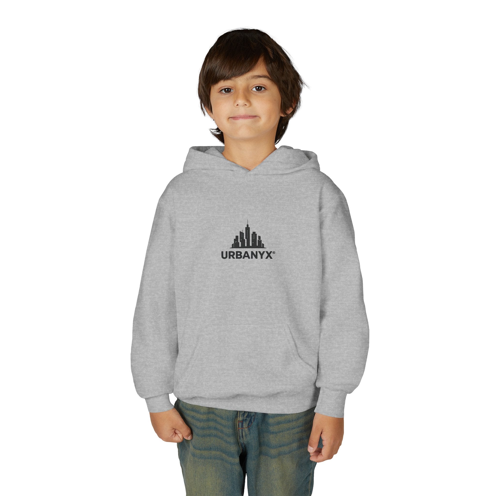 Urbanyx Kids Hoodie — UrbanX Logo Front & Colorful Graffiti Back Youth Sweatshirt