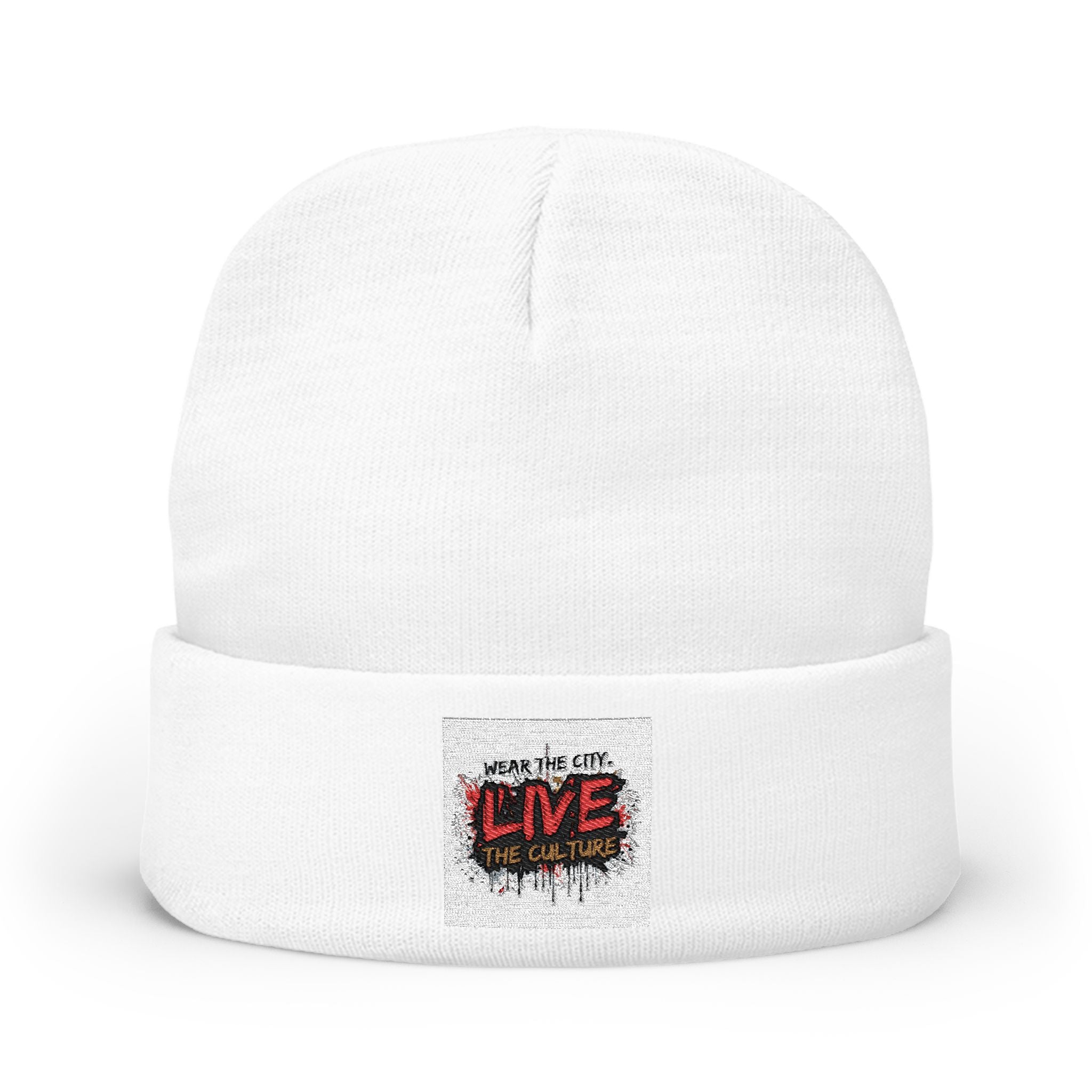 Embroidered 'Live the Culture' Knit Beanie – Urban Streetwear Winter Hat