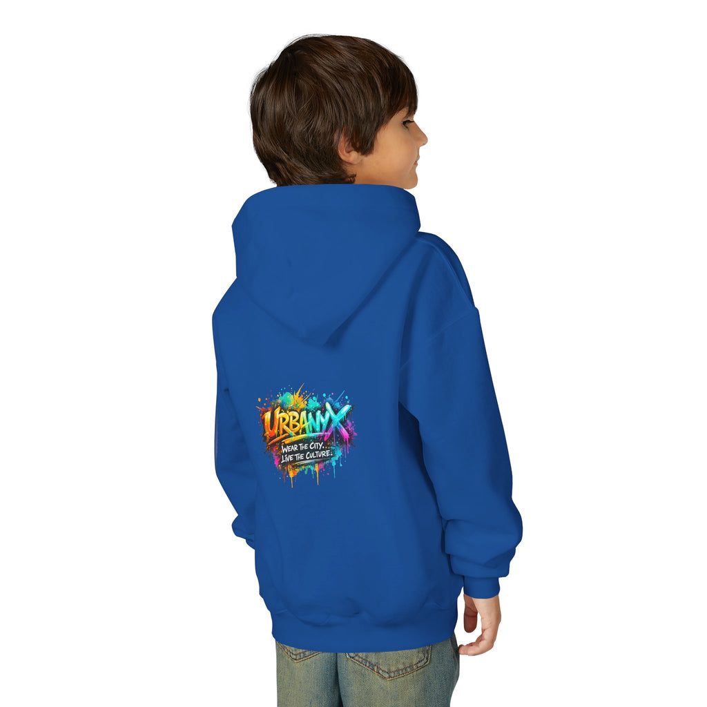 Urbanyx Youth Hoodie — UrbanX Graffiti Logo Sweatshirt (Color Splash)