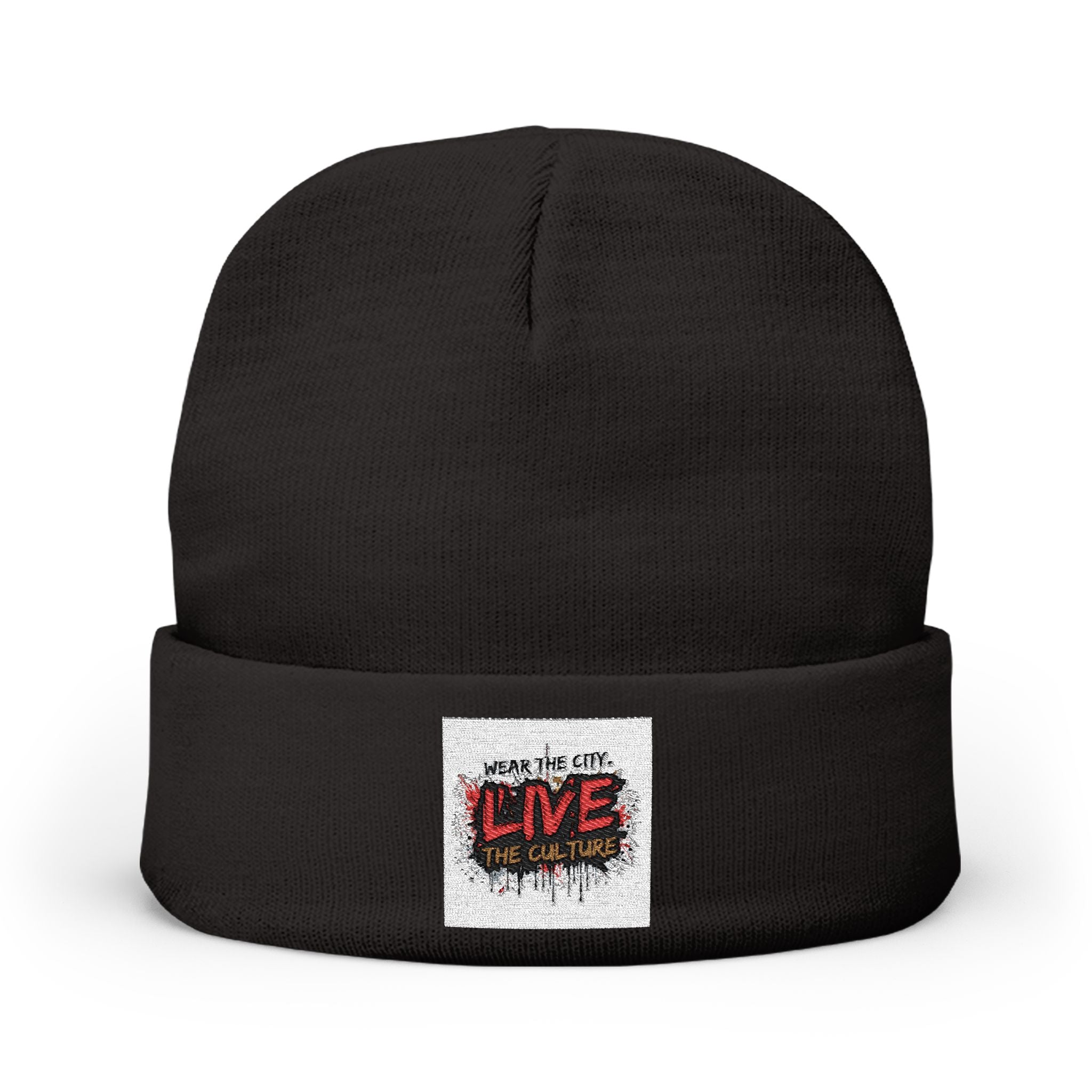 Embroidered 'Live the Culture' Knit Beanie – Urban Streetwear Winter Hat