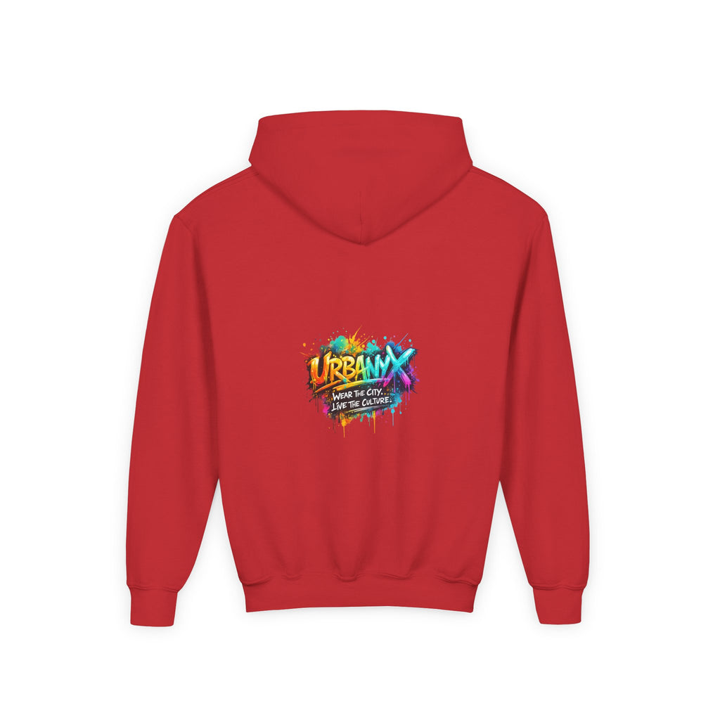 Urbanyx Youth Hoodie — UrbanX Graffiti Logo Sweatshirt (Color Splash)