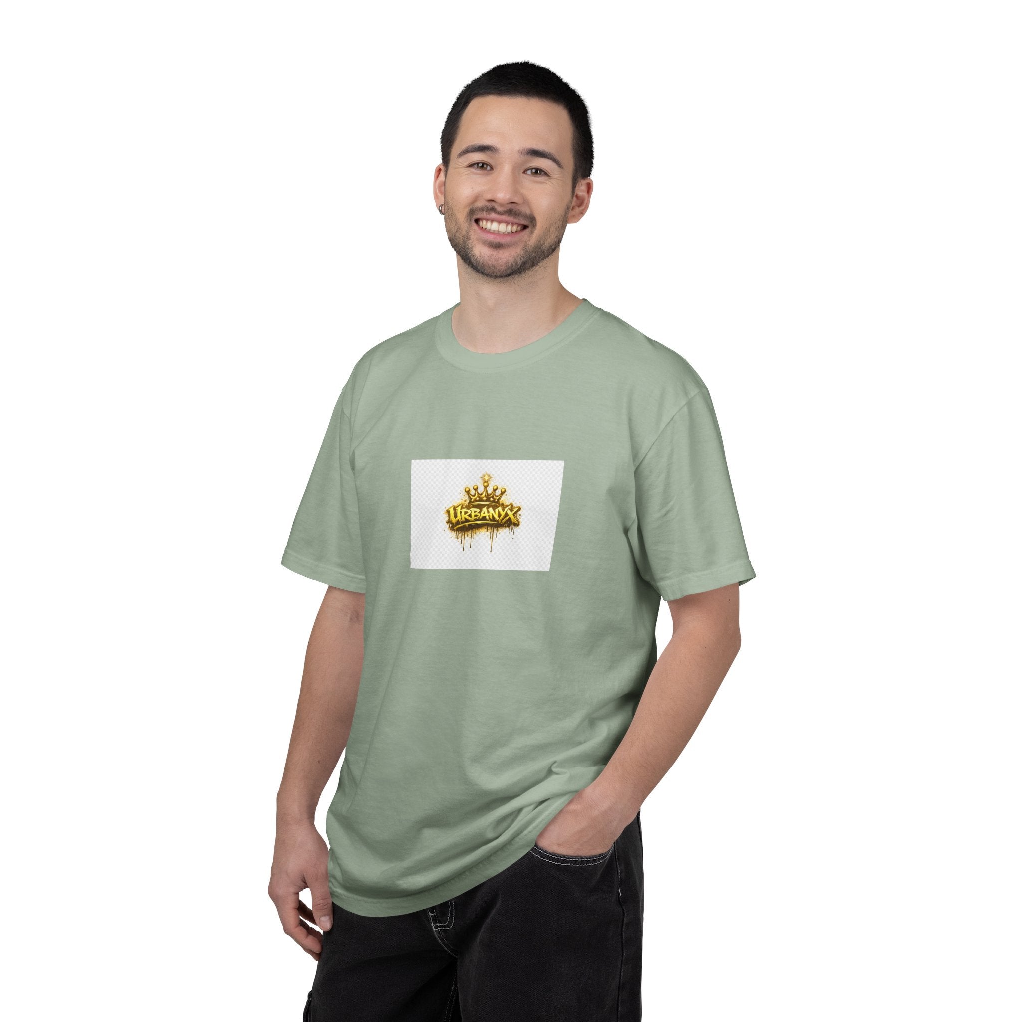 Crowned Urbanaxy Logo T-Shirt — Gold Drip Streetwear Tee