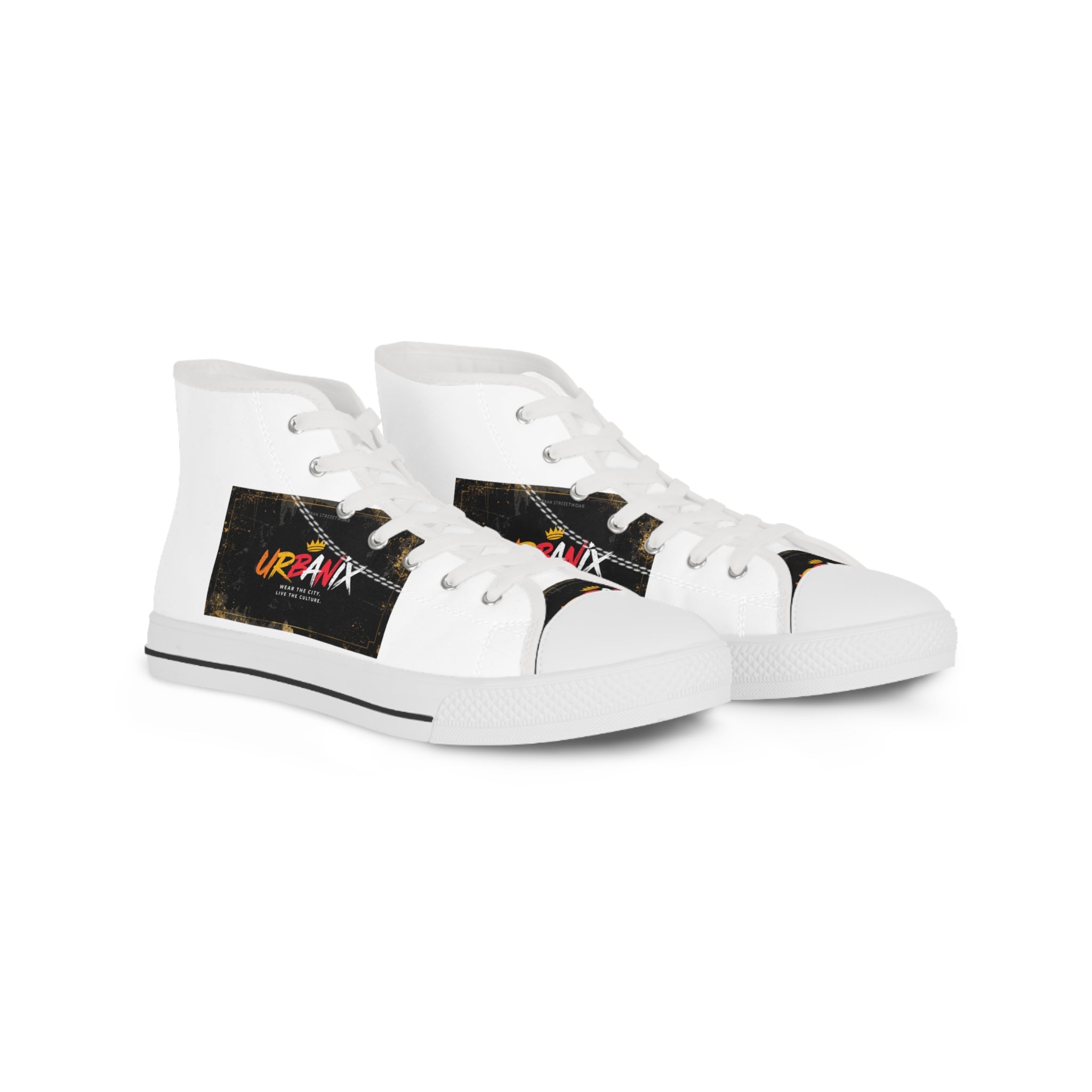 High Top Sneakers — Urban Graffiti Logo Men's Casual Shoes
