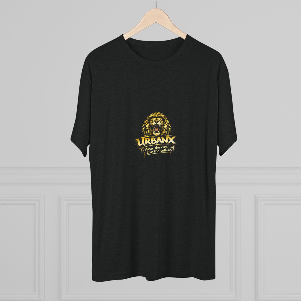 UrbanyX Lion Emblem Tee — "URBANX" Vintage Lion Logo Crew Shirt