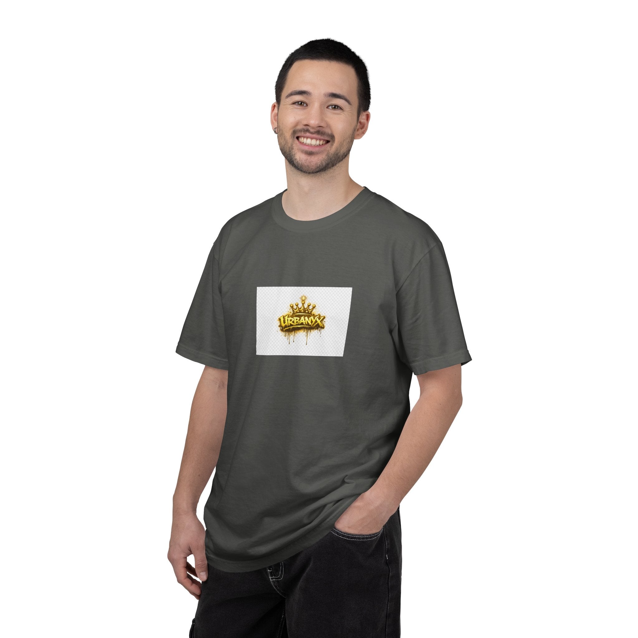 Crowned Urbanaxy Logo T-Shirt — Gold Drip Streetwear Tee