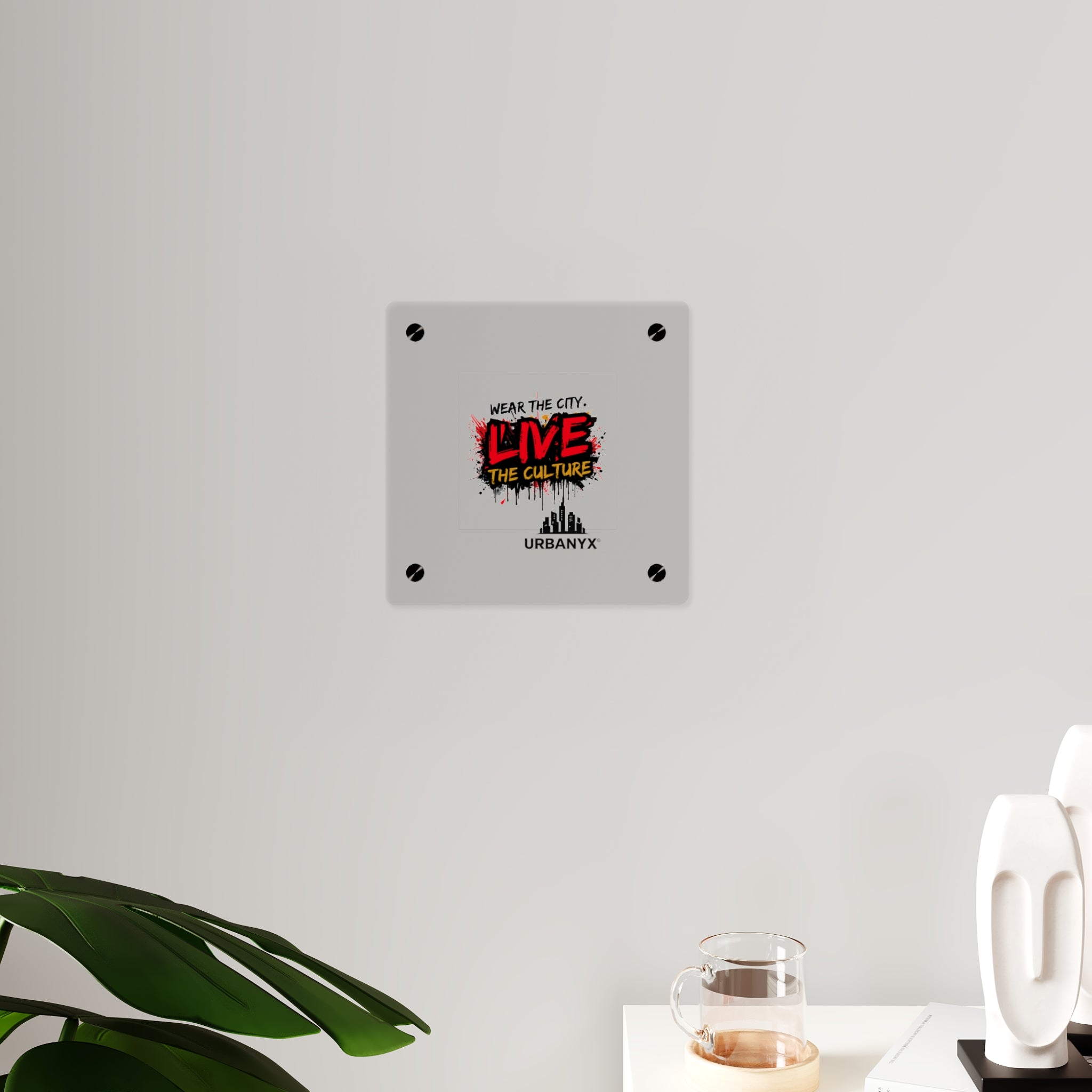 Urbanyx Live The Culture Acrylic Wall Art Panel – Urban Graffiti City Decor