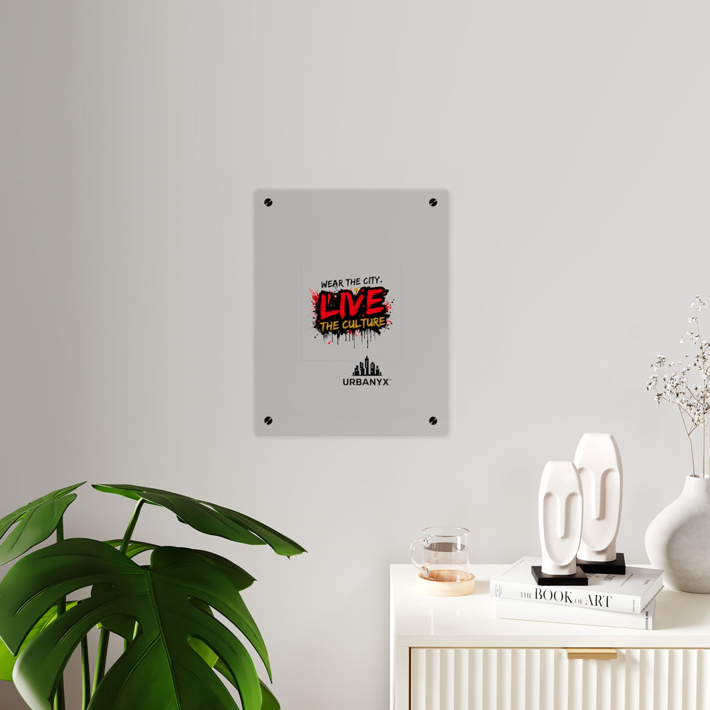Urbanyx Live The Culture Acrylic Wall Art Panel – Urban Graffiti City Decor
